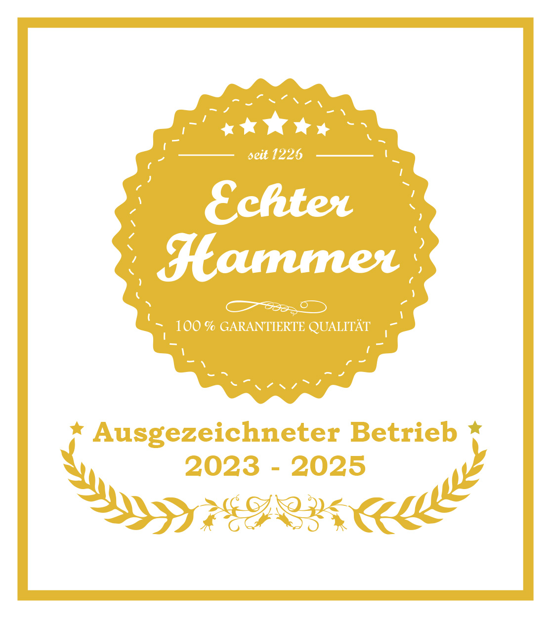 Siegel Echter Hammer 2023 2025 Rahmen