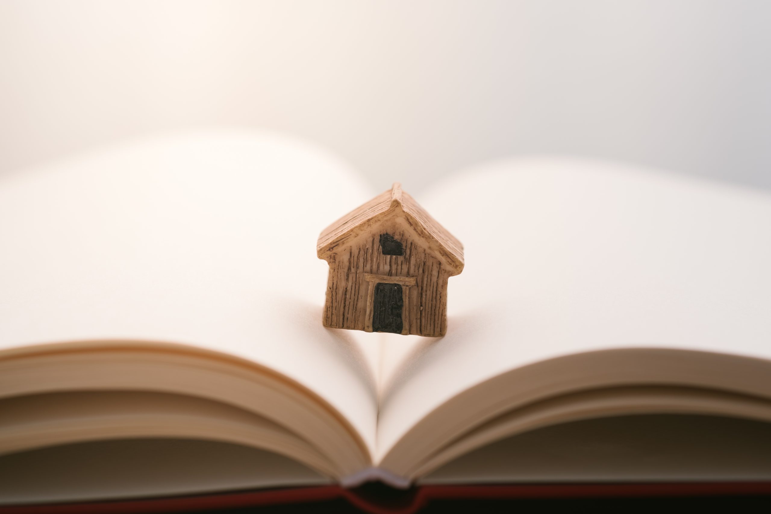 close up open book against white background